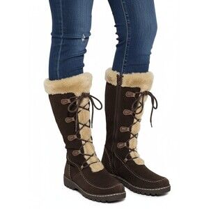 Bare Traps Boots Womens Baylee Brown Faux Fur Lined Winter Size 10M